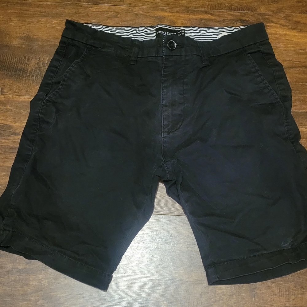 Denim & Flower Mens Black Shorts